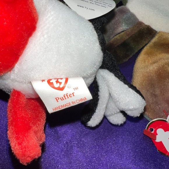 NWT & VTG📌 Ty Beanie Baby 1996  Claude the Crab &  Puffer the Penguin 1997 - Picture 11 of 16